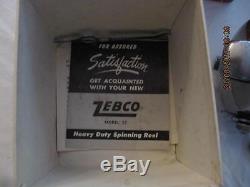 Vintage Zebco Model 55 Heavy Duty Spin Casting Fishing Reel With Box