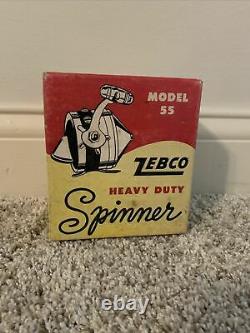 Vintage Zebco Model 55 Spinner Reel In Original Box with Manual