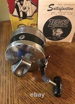 Vintage Zebco Spinner Model 55 Fishing Reel In Original Box, Manual, Instruction
