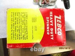 Vintage Zebco Spinner Model 55 Heavy Duty Fishing Reel WithBox/ paperwork