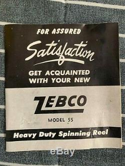 Vintage Zebco Spinner Model 55 good working condition