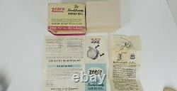 Vintage Zebco Zero Hour Bomb Co. Tan Spinner Reel W Box Paper & Receipt