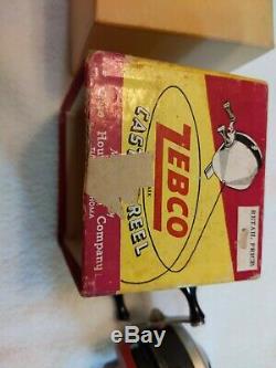 Vintage Zebco Zero Hour Bomb Company Reel Red Spinner head Correct Serial # box