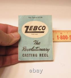 Vintage Zero Hour Bomb Company Zebco Fishing Reel withBox Tan Cap CLEAN MINTY
