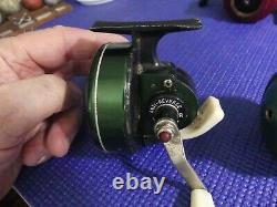 Vintage spin cast fishing reels, Johnsons, Zebco, Herters lot of 6