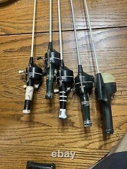 Vintage zebco 77 rod and reel combo lot
