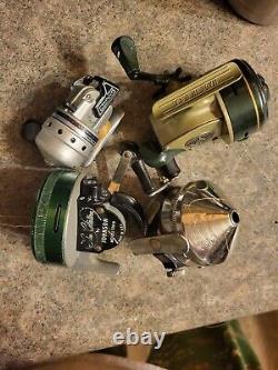 Vtg Fishing Reels And Tackle. Shakespeare Zebco, Barkley, Holiday, Minicast