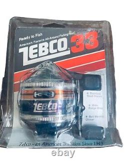 Vtg Zebco 33 SPINCAST Fishing Reel 1982 USA Stainless Steel NEW SEALED PACKAGE