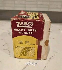 Vtg Zebco Model 55 Heavy Duty Spinner Reel w BOX & PAPERS