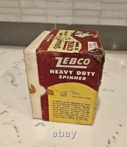 Vtg Zebco Model 55 Heavy Duty Spinner Reel w BOX & PAPERS