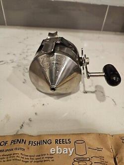 Vtg Zebco Model 55 Heavy Duty Spinner Reel w BOX & PAPERS