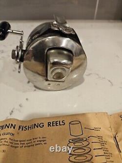 Vtg Zebco Model 55 Heavy Duty Spinner Reel w BOX & PAPERS