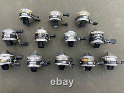 X14 vintage Zebco 33 FISHING REELS METAL FOOT MADE IN USA 14 lot
