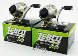 ZEBCO 33 Micro Gold Spincast Reel 4.31 With4LB Line 10525-ZS4060 (Lot of 2)