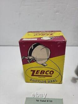 ZERO HOUR BOMB CO ZEBCO CASTING REEL 1951 TULSA OKLAHOMA W Box, Manual Minty