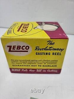 ZERO HOUR BOMB CO ZEBCO CASTING REEL 1951 TULSA OKLAHOMA W Box, Manual Minty