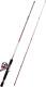 Zebco 33 Spincast Reel And Fishing Rod Combo, 6-foot 2-piece 30, Silver/pink