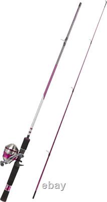 Zebco 33 Spincast Reel and Fishing Rod Combo, 6-Foot 2-Piece 30, Silver/Pink