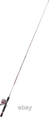 Zebco 33 Spincast Reel and Fishing Rod Combo, 6-Foot 2-Piece 30, Silver/Pink