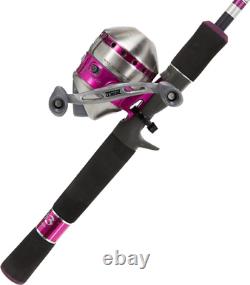 Zebco 33 Spincast Reel and Fishing Rod Combo, 6-Foot 2-Piece 30, Silver/Pink