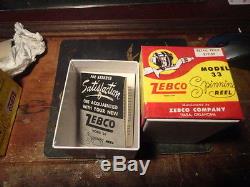 Zebco 33 withplastic spinnerhead with box and paperwork first model 33 nice