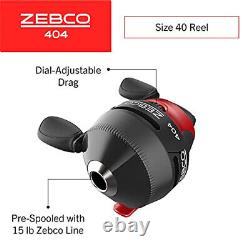 Zebco 404 Spincast Reel and Fishing Rod Combo, 5'6 2-Piece Durable Fiberglass R