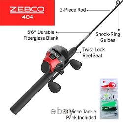 Zebco 404 Spincast Reel and Fishing Rod Combo, 5'6 2-Piece Durable Fiberglass R