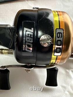 Zebco 600 Reel and Centennial Rod Combo Copper Top In Bag Amazing Condition