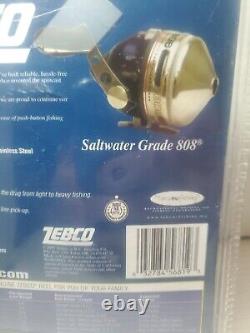 Zebco 808 Saltwater Grade Fisher Reel Pre-Spooled 20lb/145yds 2.61 Gear Ratio