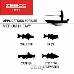 Zebco 808 Saltwater Spincast Reel and Fishing Rod Combo, 7'0Durable Z-Glass Rod