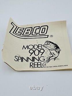 Zebco 909 Reel Rare Vintage NOS with Box, Documentation, and Stren Sticker