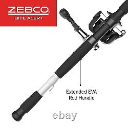 Zebco Bite Alert Spinning Reel and Fishing Rod 2-Piece Combo, Extended EVA Ha