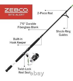 Zebco Bite Alert Spinning Reel and Fishing Rod 2-Piece Combo, Extended EVA Ha OH