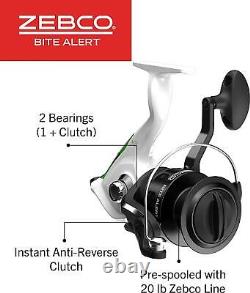 Zebco Bite Alert Spinning Reel and Fishing Rod 2-Piece Combo, Extended EVA Size