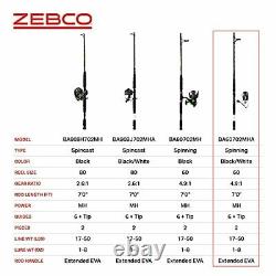 Zebco Bite Alert Spinning Reel and Fishing Rod Combo 7-Foot 2-Piece Fiberglas