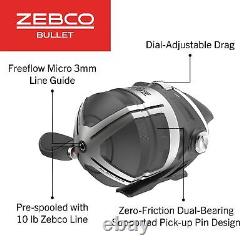 Zebco Bullet Spincast Fishing Reel, Size 30 Reel, Fast 29.6 Inches Per Turn