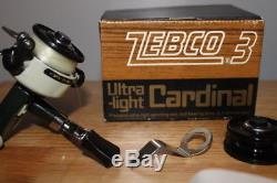 Zebco Cardinal 3 Spinning Fishing Reel Made in Sweden with box, manual and tool