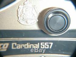Zebco Cardinal 557 never used or lined. Ser. # 811202, vintage displayed on rod