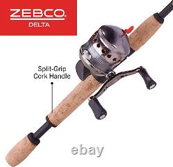 Zebco Delta Spincast Reel and Fishing Rod Combo, Instant Anti-Reverse Clutch