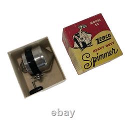 Zebco Heavy Duty Spinner Model 55 VTG 1950s Box Reel Only Fishing Gear