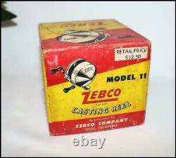 Zebco Model 11 Spin-cast Reel U. S. A. Made Box With Papers