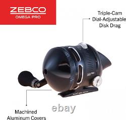 Zebco Omega Pro Spincast Fishing Reel, 7 Bearings (6 + Clutch), Instant Black