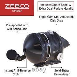 Zebco Omega Pro Spincast Fishing Reel, Size 30 Reel, Changeable Right or Left-Ha