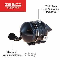 Zebco Omega Pro Spincast Reel and 2-Piece Fishing Rod Combo, Durable 6-Foot 6-in