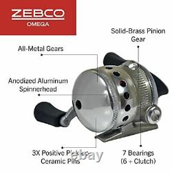 Zebco Omega Spincast Fishing Reel 7 Bearings 6 + Clutch Instant Anti-Reverse