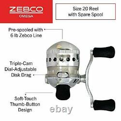 Zebco Omega Spincast Fishing Reel, 7 Bearings (6 + Clutch), Instant Anti-Reverse