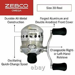 Zebco Omega Spincast Fishing Reel Size 30 Reel Changeable Right or Left-Hand