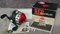 Zebco Red Rhino Vintage 1996 New in Box Spincast Reel Made in USA Rare Hat Offer