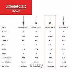 Zebco Roam Orange Spincast Reel and 2-Piece Fishing Rod Combo ComfortGrip Rod