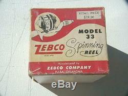 Zebco Vintage 33 Plastic spinnerhead, box & paperwork, very nice unit. Free Ship